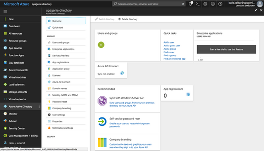 Azure AD portal