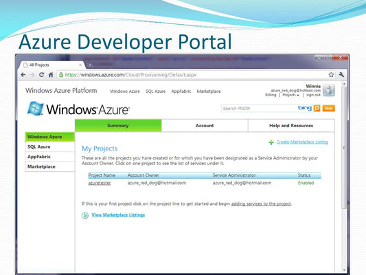 azure dev portal